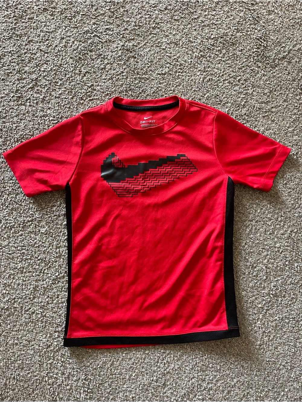 Nike Red & Black Boys Dri-FIT Graphic Short Sleeve Shirt